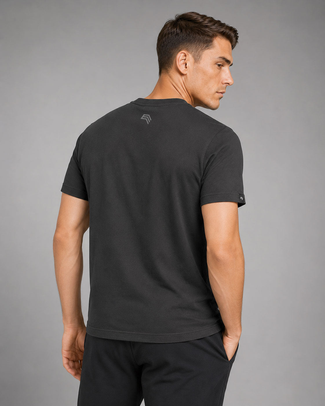 Essential Shirt ― Herren Unisex COMPANIEER Logo T-Shirt – Schwarz