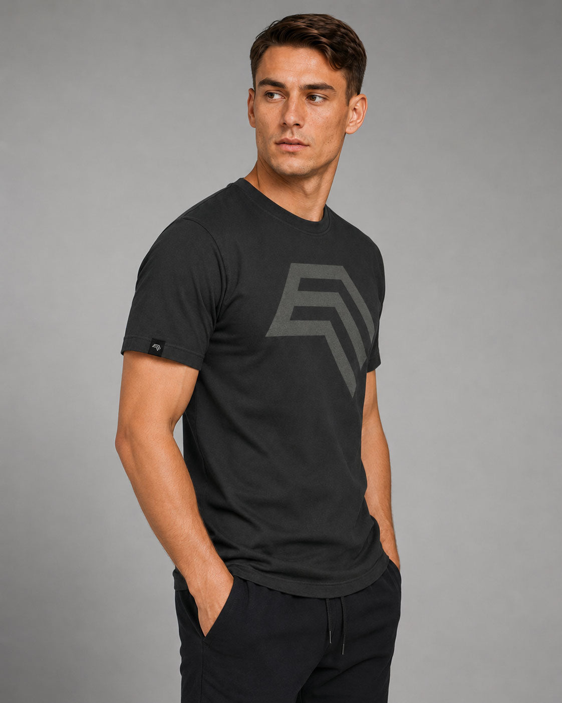 Essential Shirt ― Herren Unisex COMPANIEER Logo T-Shirt – Schwarz