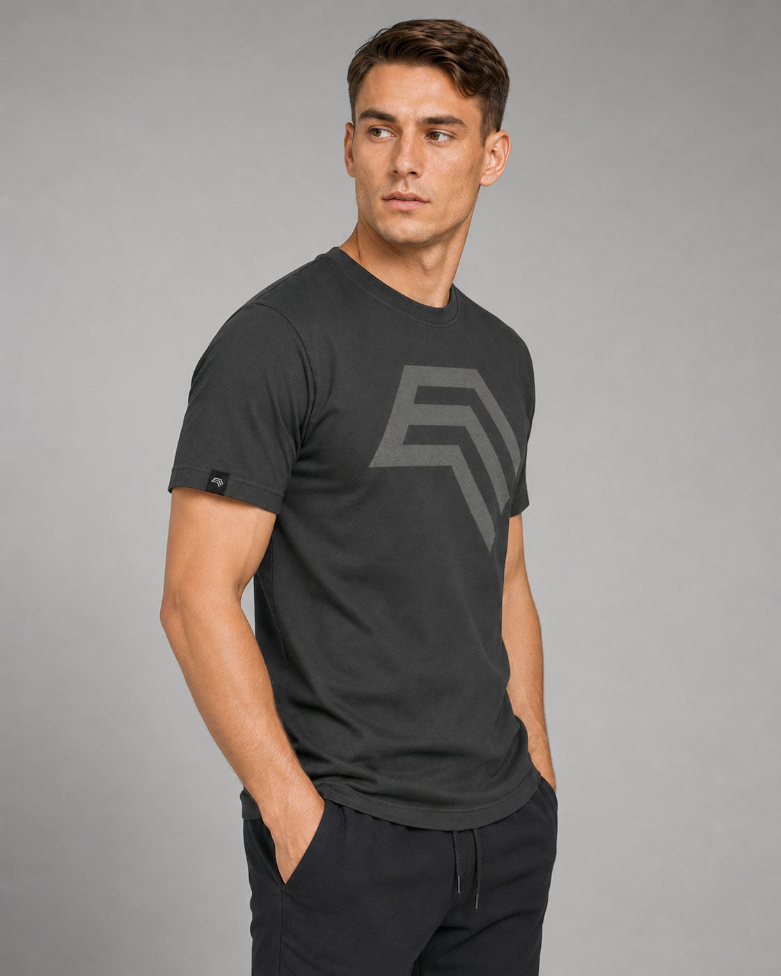 Essential Shirt ― Herren Unisex COMPANIEER Logo T-Shirt – Schwarz