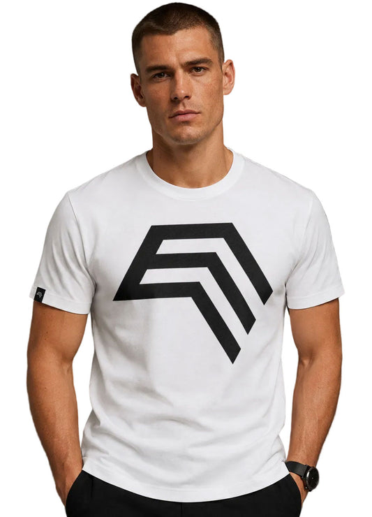 Essential Shirt ― Herren Unisex COMPANIEER Logo T-Shirt – Weiß