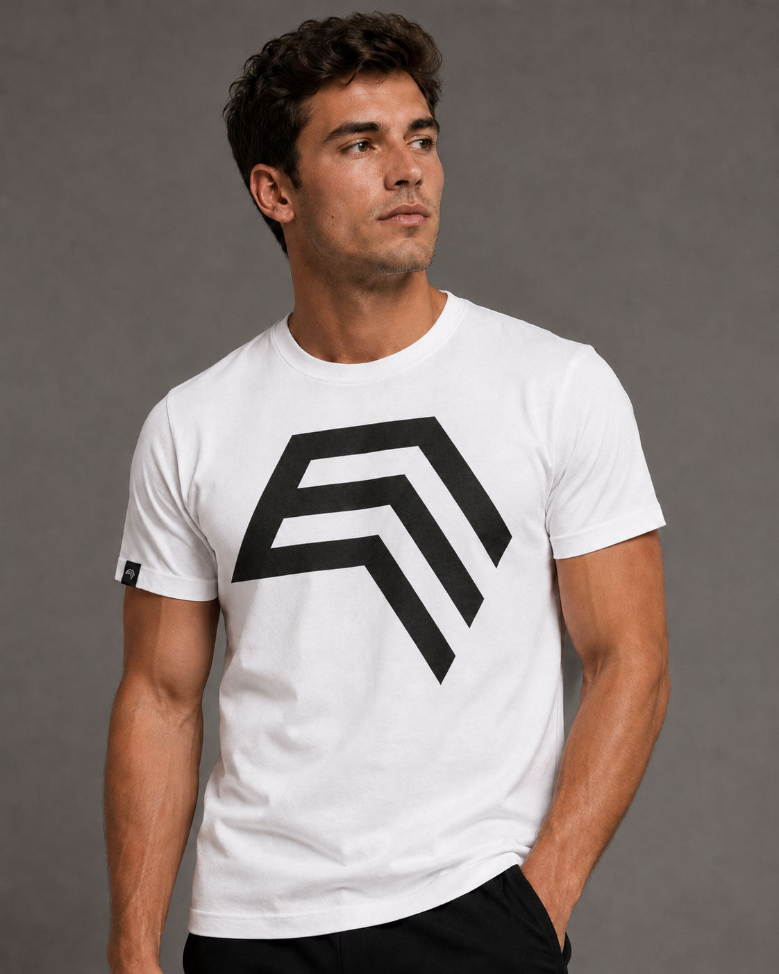 Essential Shirt ― Herren Unisex COMPANIEER Logo T-Shirt – Weiß