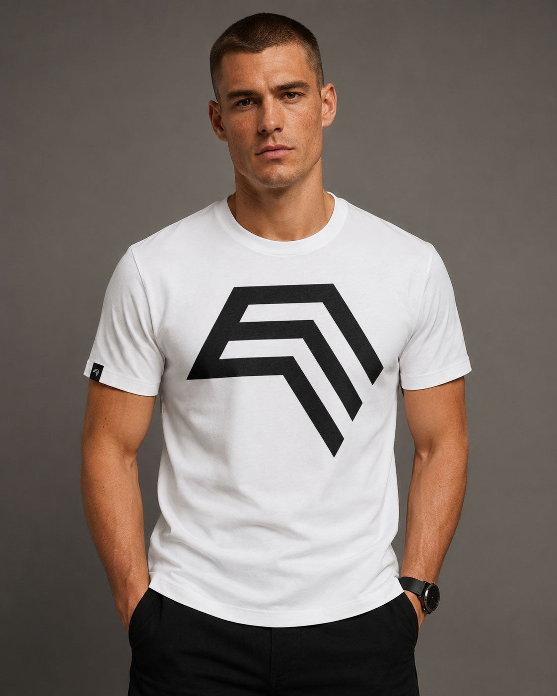 Essential Shirt ― Herren Unisex COMPANIEER Logo T-Shirt – Weiß