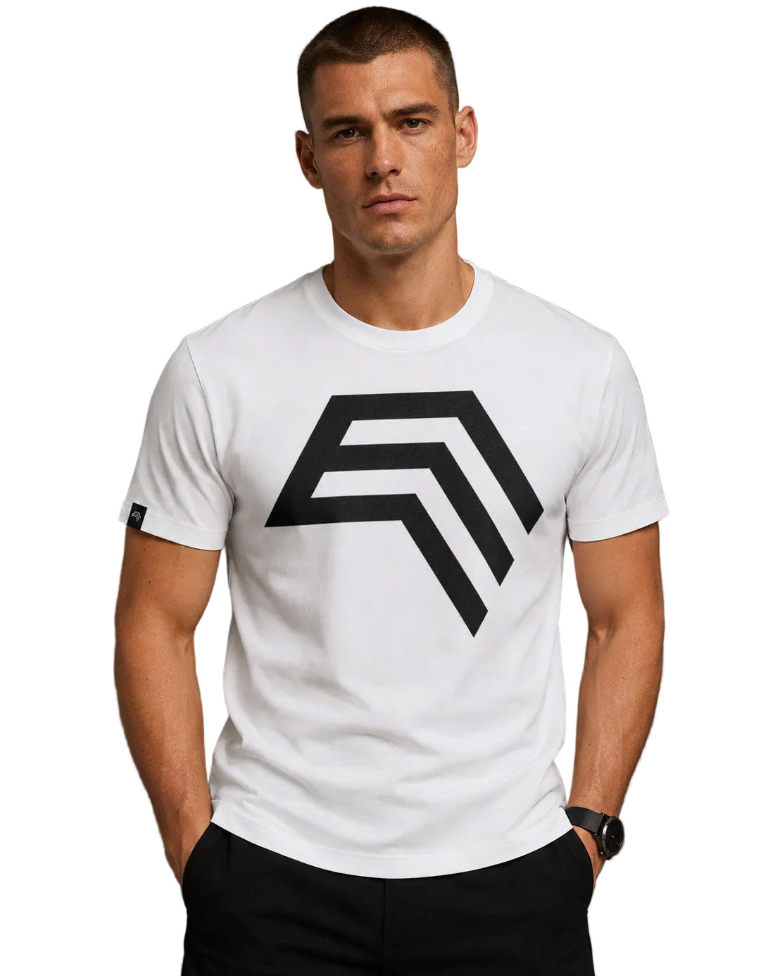 Essential Shirt ― Herren Unisex COMPANIEER Logo T-Shirt – Weiß