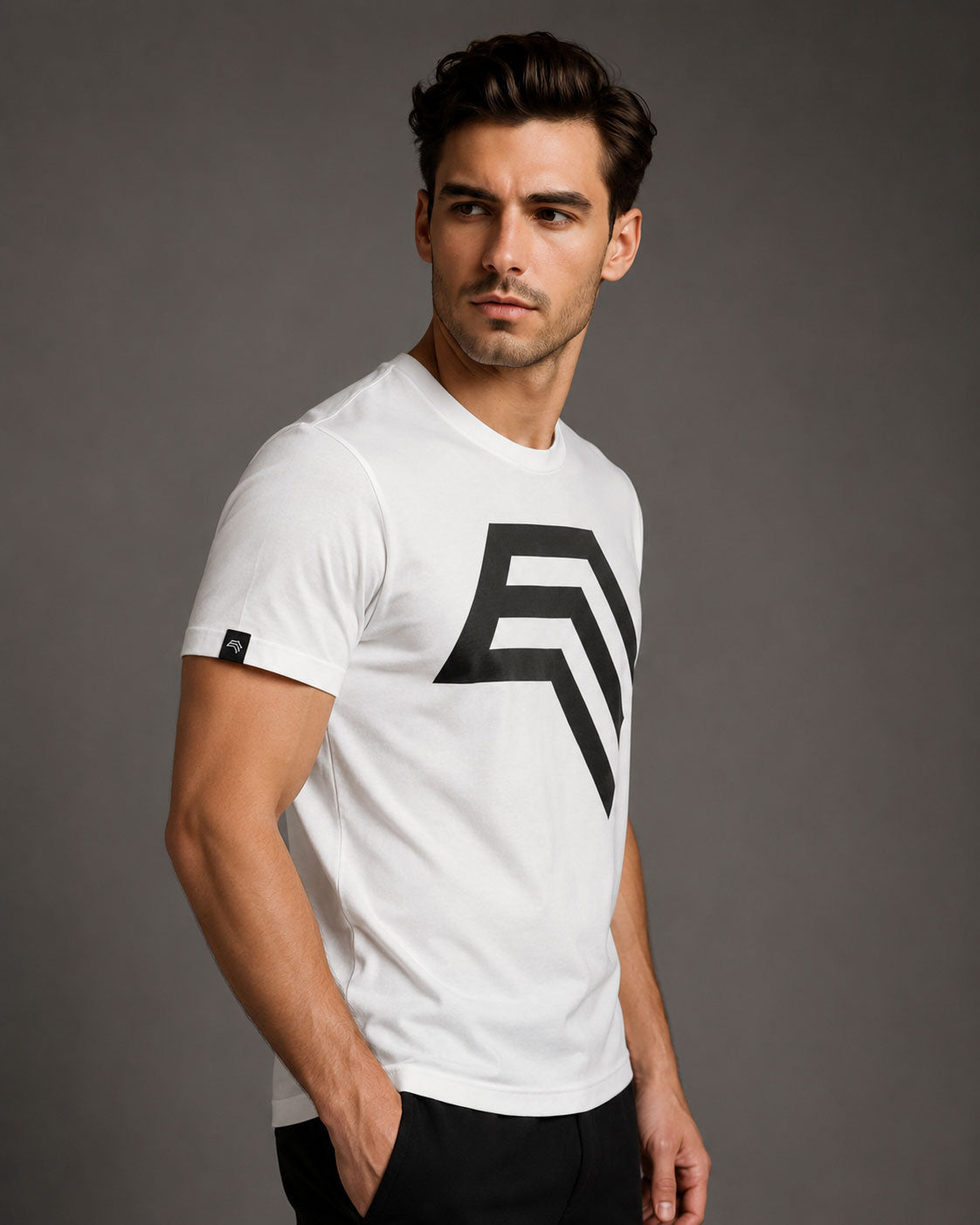 Essential Shirt ― Herren Unisex COMPANIEER Logo T-Shirt – Weiß