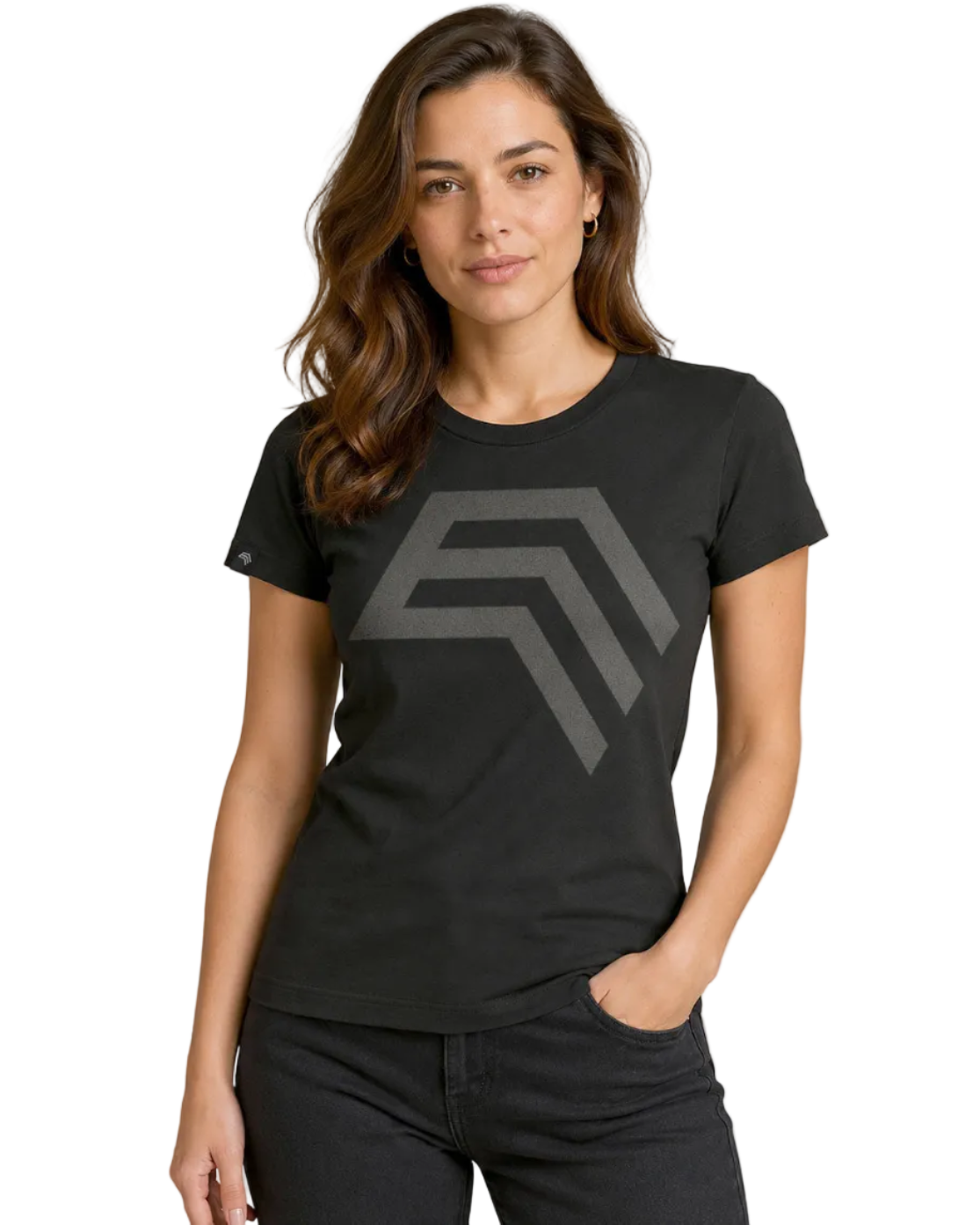 Essential Shirt ― Damen COMPANIEER Logo-T-Shirt – Schwarz
