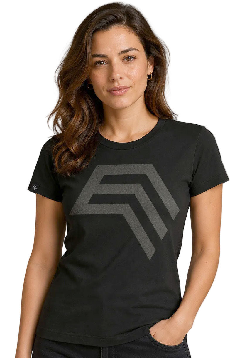 Essential Shirt ― Damen COMPANIEER Logo-T-Shirt – Schwarz