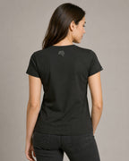 Essential Shirt ― Damen COMPANIEER Logo-T-Shirt – Schwarz