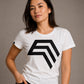 Essential Shirt ― Damen COMPANIEER Logo-T-Shirt – Weiß