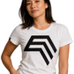 Essential Shirt ― Damen COMPANIEER Logo-T-Shirt – Weiß