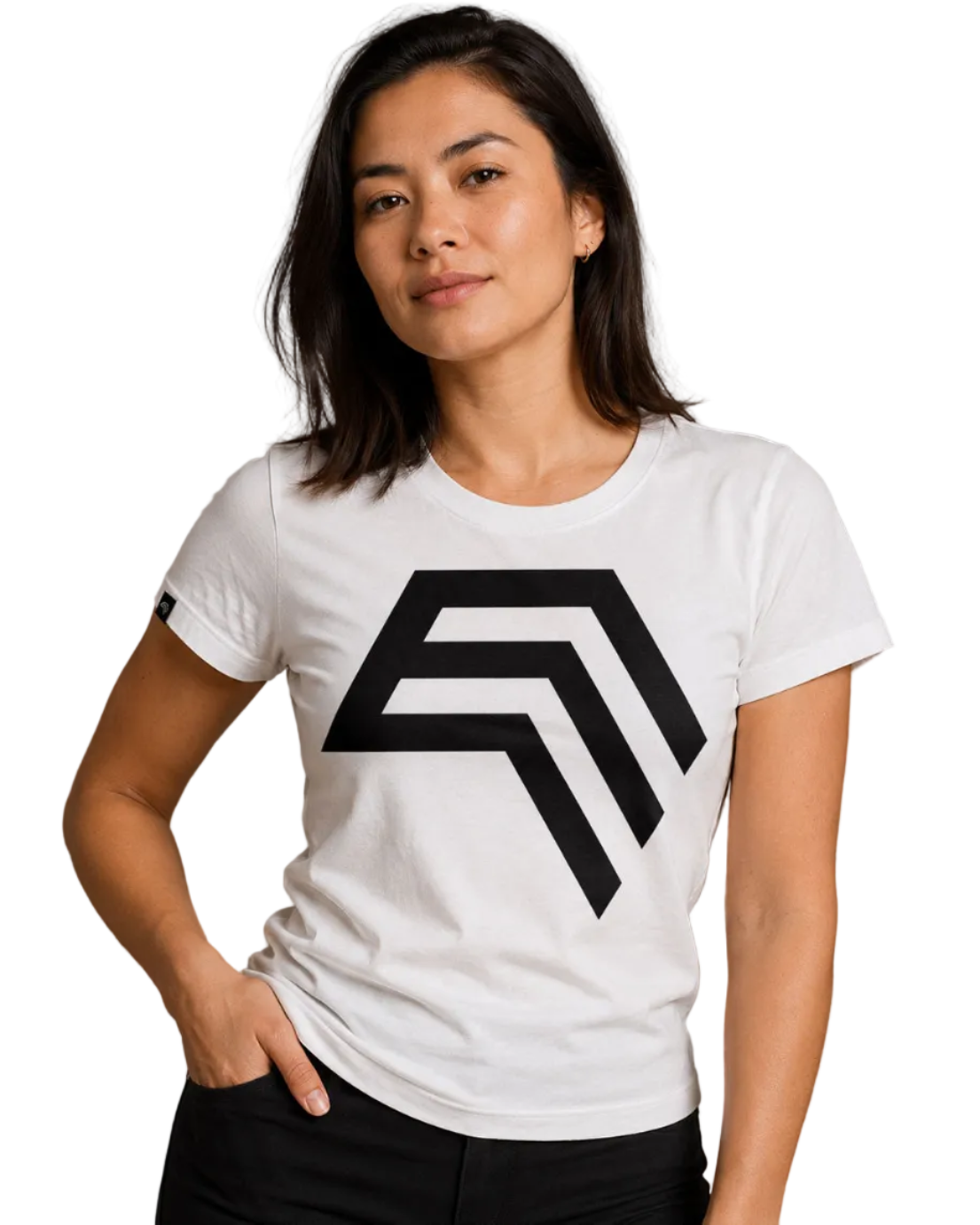 Essential Shirt ― Damen COMPANIEER Logo-T-Shirt – Weiß