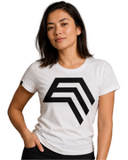 Essential Shirt ― Damen COMPANIEER Logo-T-Shirt – Weiß