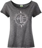 ― % ― ALF (FLA) - Damen EBM-Parodie-Girlie T-Shirt – Graphite Melange Grau