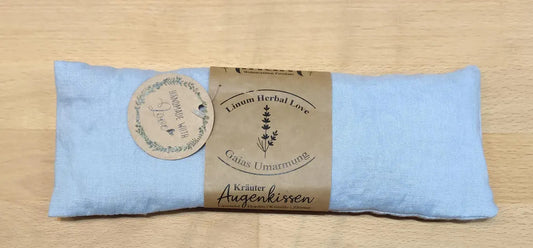 Handmade Kräuter-Augenkissen "Gaias Umarmung", Bezug Leinen, 100% Bio-Kräuter und Blüten