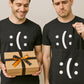 ― % ― Happy? Or Sad? ― GESCHENK SET ― Unisex Mens T-Shirt + Bag + Buttons + Stickers + Karton