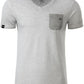 Auslaufartikel ― % ― JAN 8016/ ― Herren Bio-Baumwolle V-Neck Flammgarn T-Shirt - Light Grau [M]