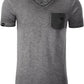 Auslaufartikel ― % ― JAN 8016/ ― Herren Bio-Baumwolle V-Neck Flammgarn T-Shirt - Anthrazit Grau [M]