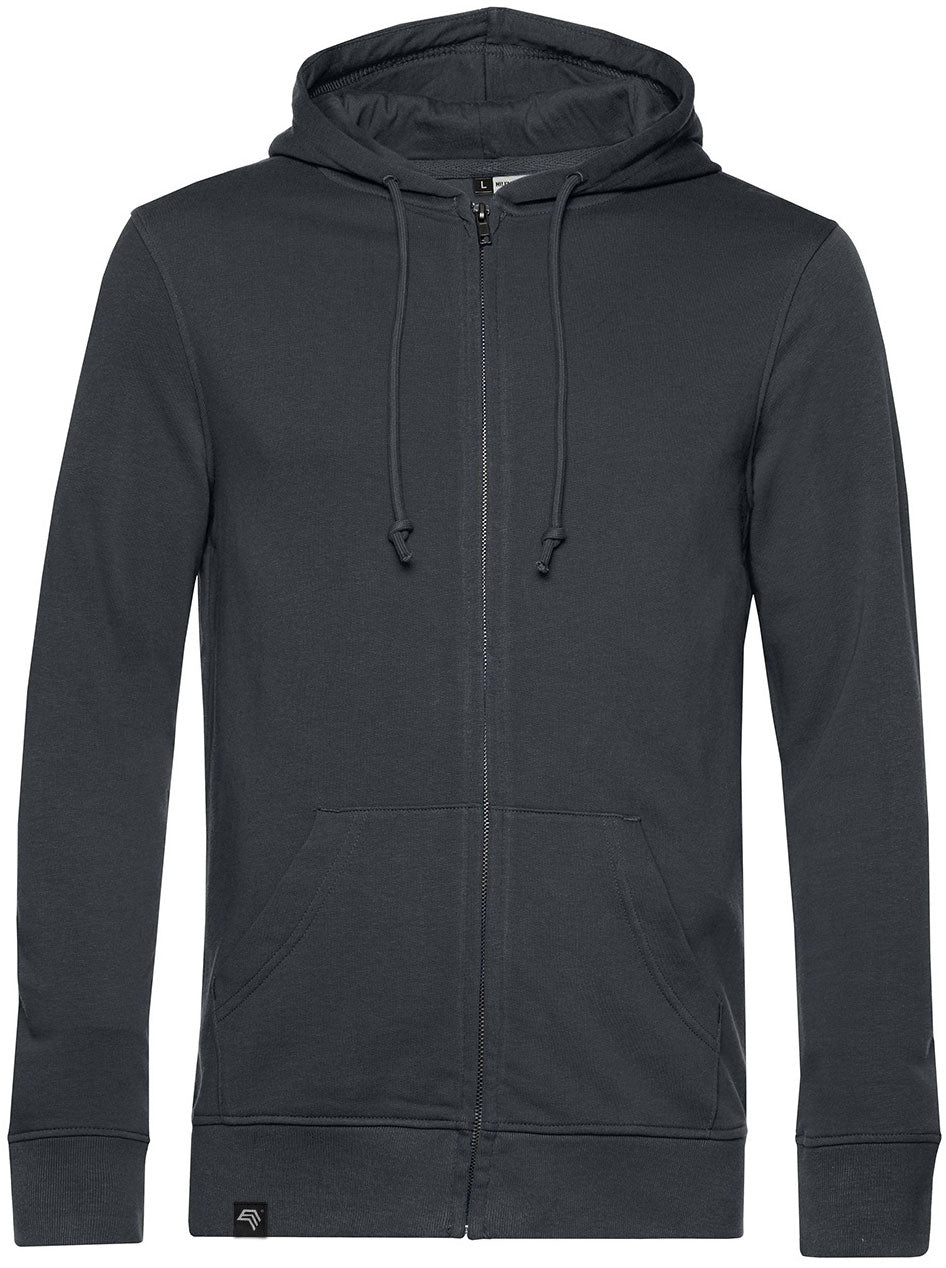 BAC U35B — Soft Hooded Sweatshirt Jacket with Organic Cotton - Dark Asphalt Grey