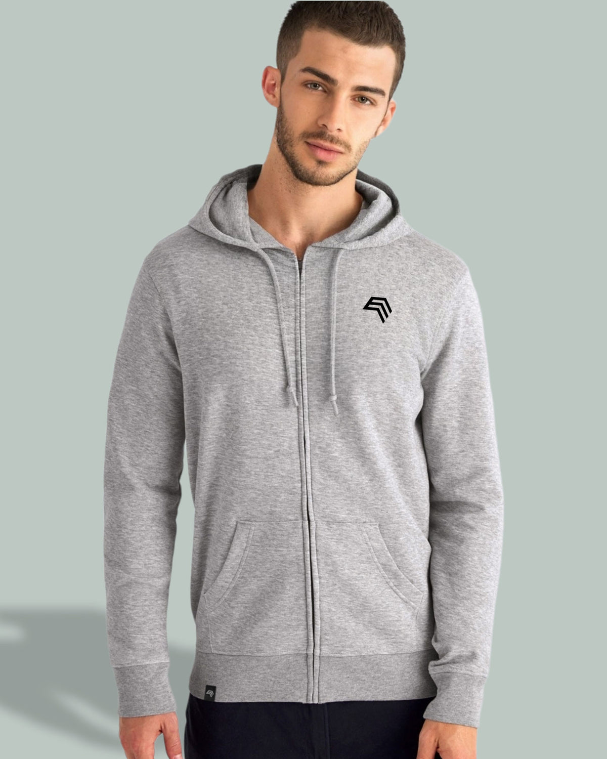 BAC U35B — Soft Hooded Sweatshirt Jacket with Organic Cotton - Dark Asphalt Grey