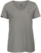 BAC TW045 ― Women's Organic Cotton V-Neck T-Shirt - Grey