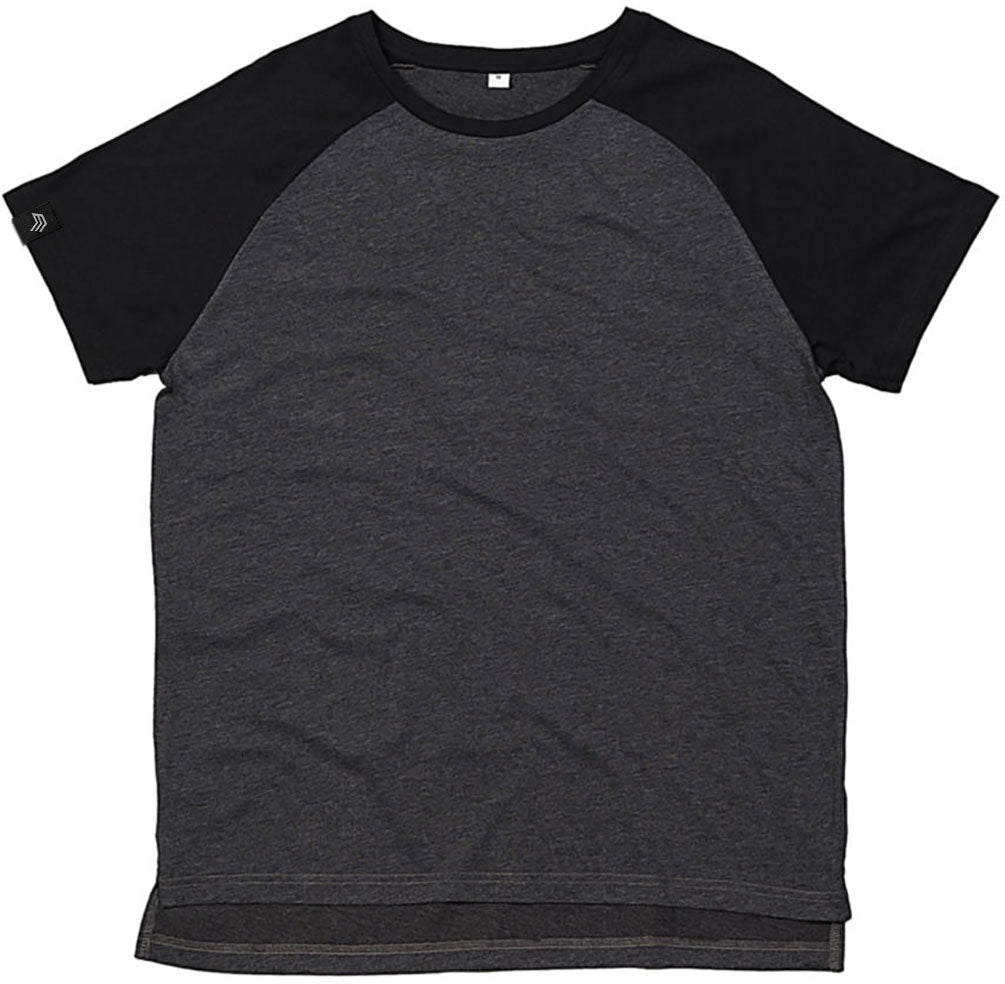 ― % ― MTS M178 ― Unisex Baseball Contrast T-Shirt - Melange Grau / Schwarz / XL