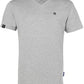 RMH 0102 ― Herren Luxury Bio-Baumwolle V-Neck T-Shirt - Heather Melange Grau