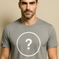 Unisex Mens Basic T-Shirt - Melange Grau - incl. Print