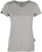 — % — RMH 0202/ — Women's Luxury Organic Cotton V-Neck T-Shirt - Heather Grey Melange [4XL]
