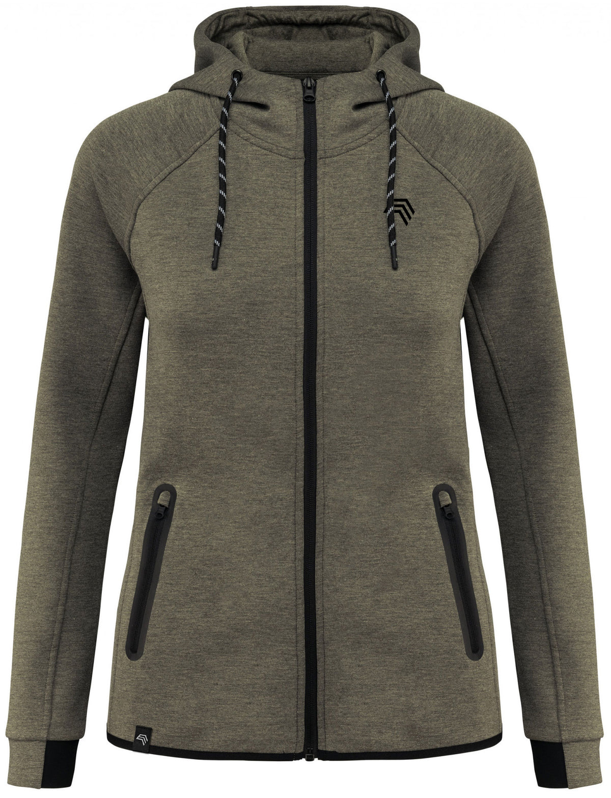 KRB P359 ― Damen Funktions Hoodie - Light Khaki Grün Melange
