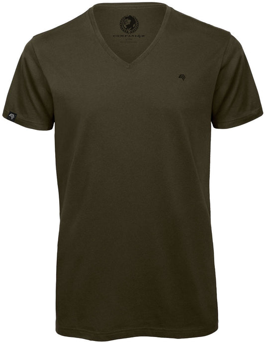 BAC TM044 ― Unisex Bio-Baumwolle V-Neck T-Shirt - Olive Grün