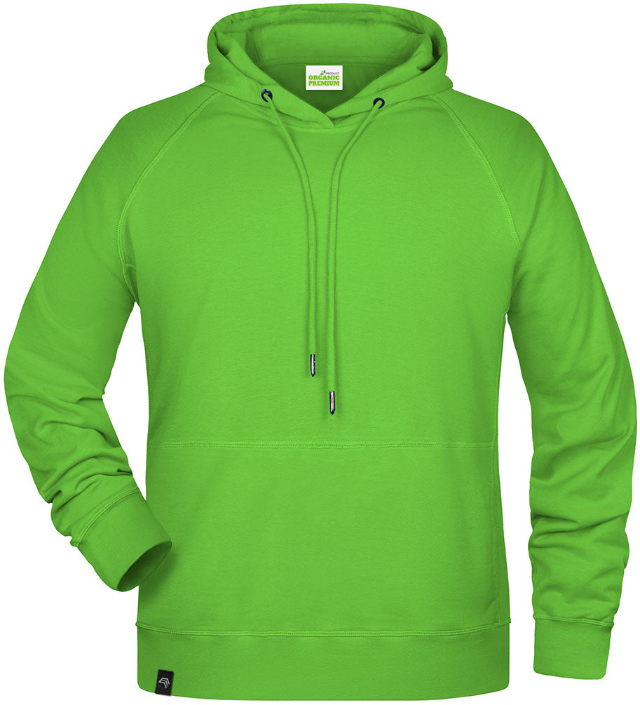JAN 8024 ― Bio-Baumwolle Hoodie Kapuzen Sweatshirt - Lime Grün