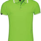 SLS 0577 ― Kontraststreifen Polo Shirt - Lime Grün / Weiß
