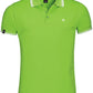 SLS 0577 ― Kontraststreifen Polo Shirt - Lime Grün / Weiß