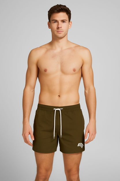 BBD 0050 ― Herren Swim Shorts Badehose - Olive Grün