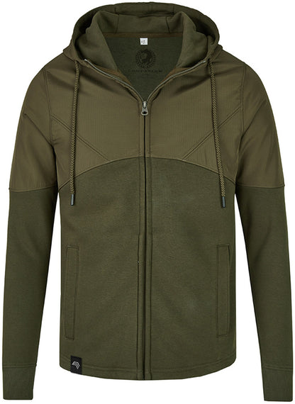 MMT 0910 ― Material-Mix Sweat Jacket - Olive Grün