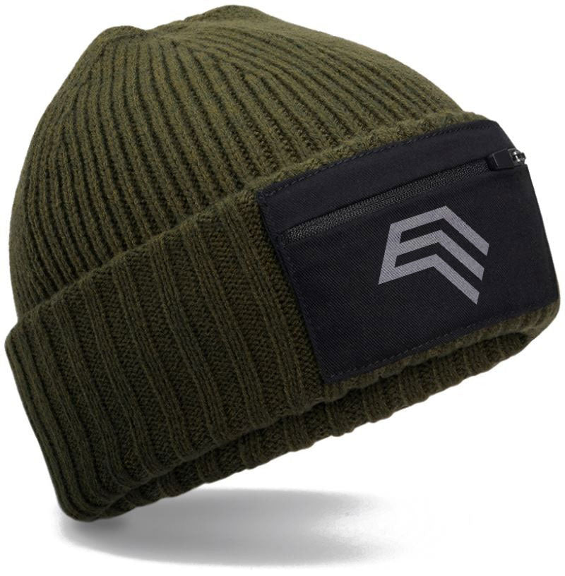 BFD 334R ― Eco Zip Patch Beanie - Olive Grün