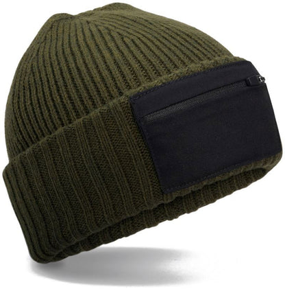 BFD 334R ― Eco Zip Patch Beanie - Olive Grün