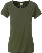 JAN 8007 – Fitted Women's T-Shirt Made of Organic Cotton – Olive Green