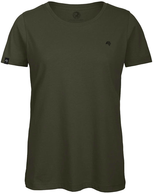 ― % ― BAC TW043/ ― Damen Bio-Baumwolle Medium-Fit T-Shirt - Olive Grün [S]
