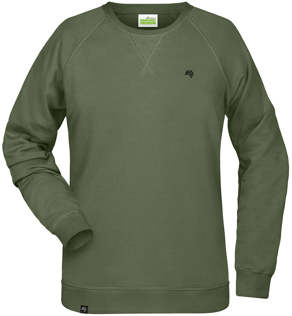 ― % ― JAN 8021 ― Women's Bio-Baumwolle Sweatshirt - Grün Olive / M