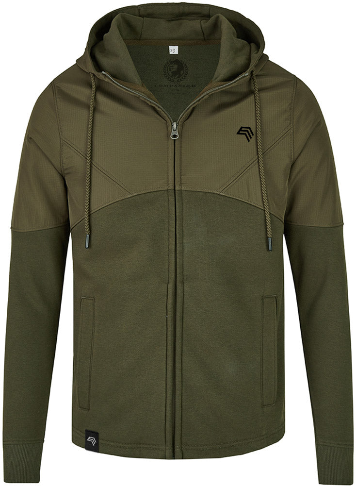 MMT 0910 ― Material-Mix Sweat Jacket - Olive Grün