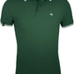 SLS 0577 ― Kontraststreifen Polo Shirt - Forrest Grün / Weiß