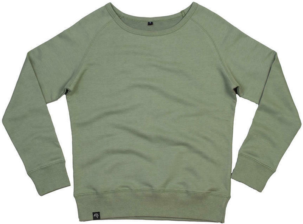 MTS M077 ― Women's Organic Cotton Recycled rPET Raglan Sweatshirt - Soft Olive Green