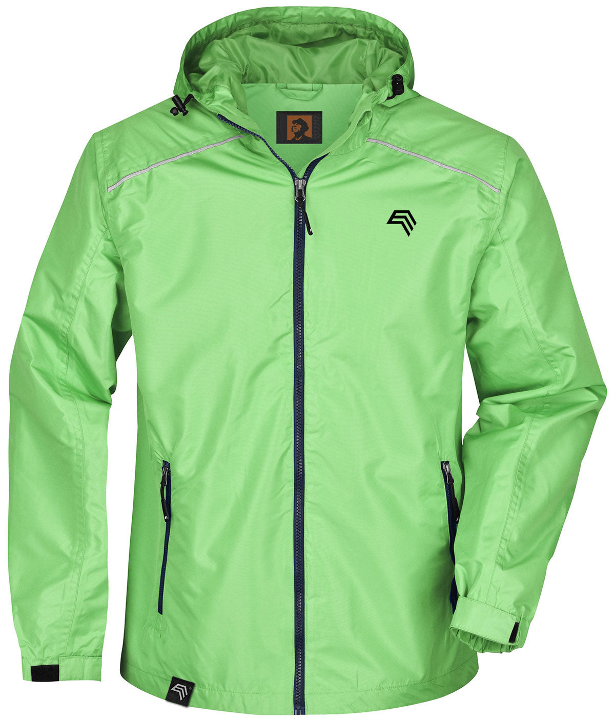 JAN 1118 ― Windbreaker Rain Jacket - Green / Navy Blue