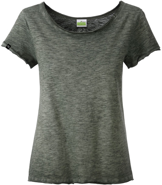 JAN 8015 ― Ladies' organic cotton slub yarn T-shirt XS-2XL