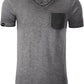 ― % ― JAN 8016/ ― Herren Bio-Baumwolle V-Neck Flammgarn T-Shirt - Anthrazit Grau [M]