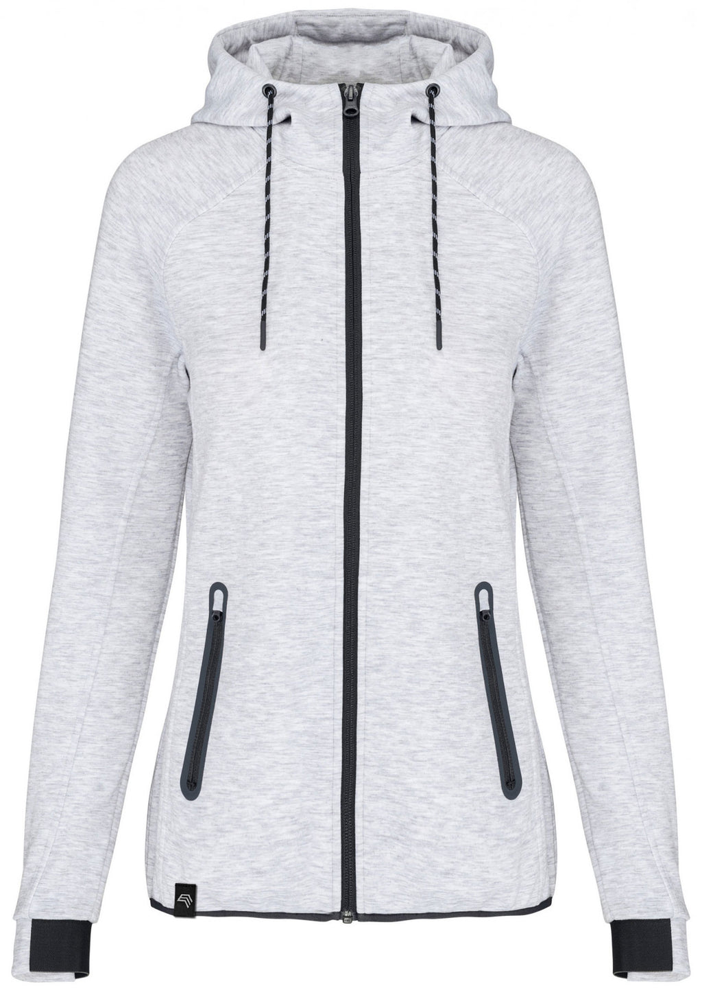 KRB P359 - Women's Functional Hoodie - Ash Grey Mélange