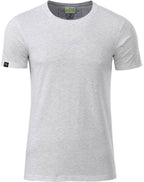 ― % ― JAN 8008/ ― Herren Bio-Baumwolle T-Shirt - Ash Grau  Melange / M