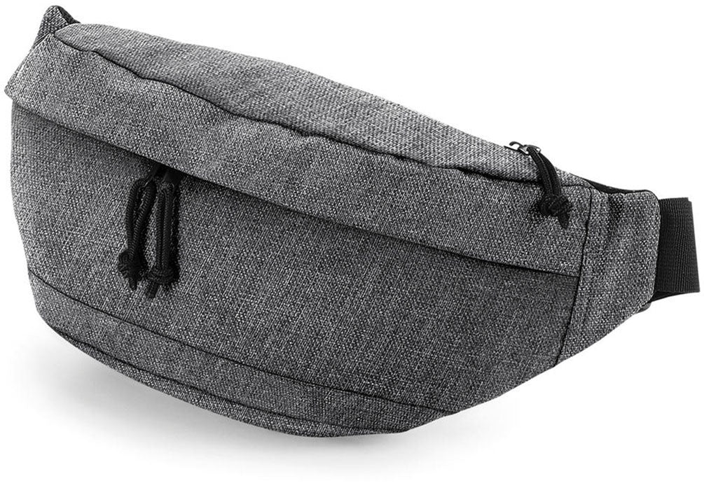 BGS 0143 ― Oversized Cross Body Shoulder Bag - Grey Melange / Schwarz