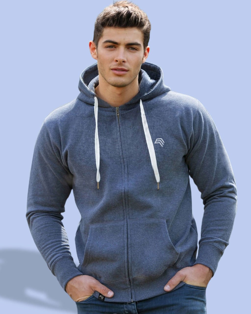 MTS M083 ― Heavy Raglan Sweat Jacket with Organic Cotton - Grey Charcoal Melange