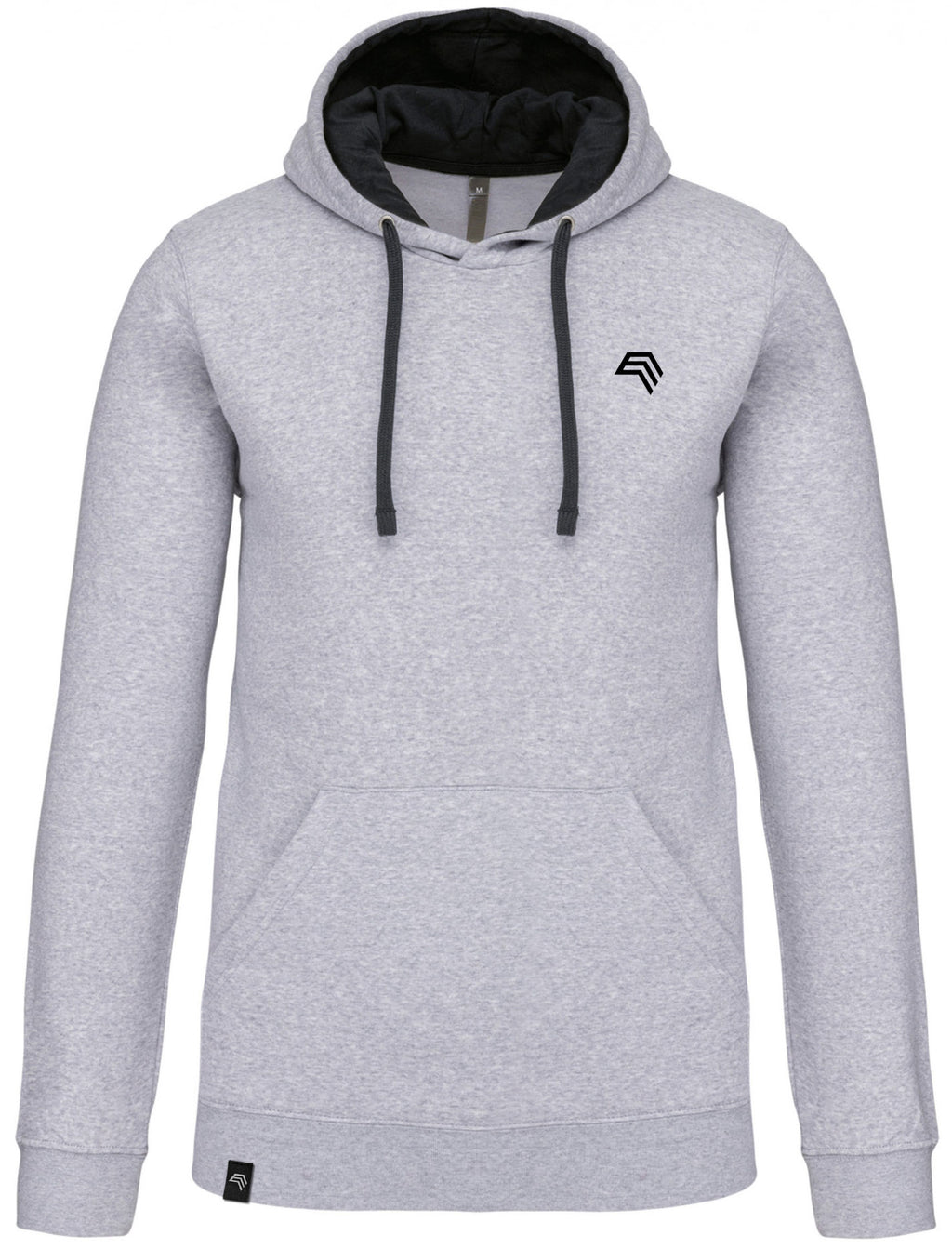 KRB K446 ― Bi-Color Raglan Hoodie Sweatshirt - Melange Grey / Black
